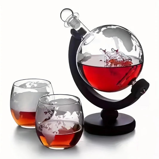Globe Whiskey Decanter Set