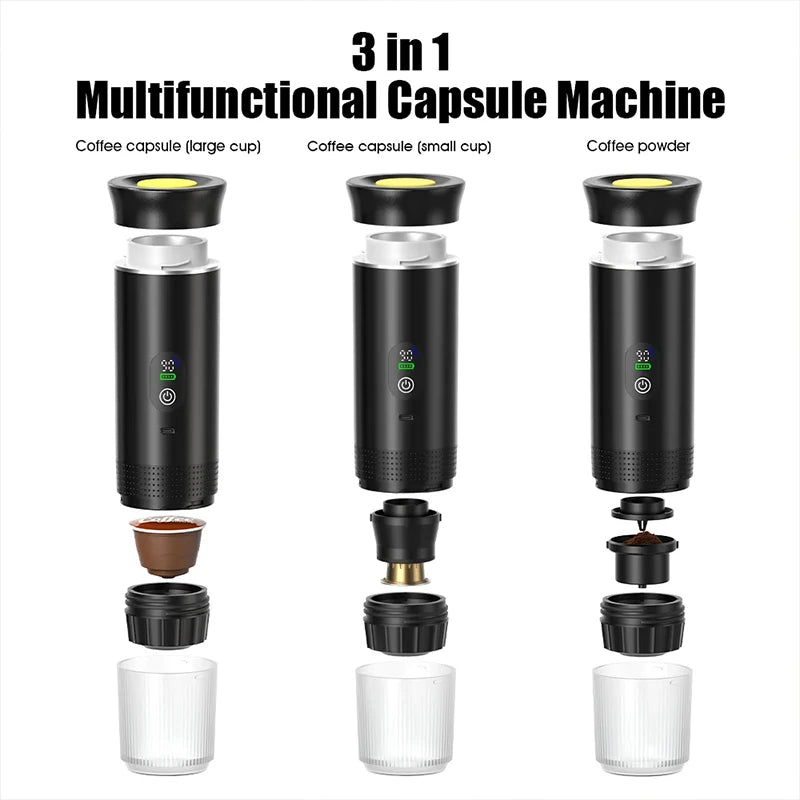 3-in-1 Portable Electric Capsule Coffee Machine With Digital Display
